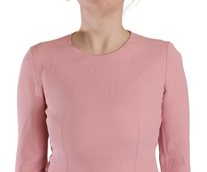 Dolce & Gabbana Pink 3/4 Sleeves Viscose Blend A-line Dress