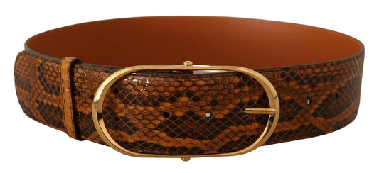 Dolce & Gabbana Elegant Python Skin Leather Belt