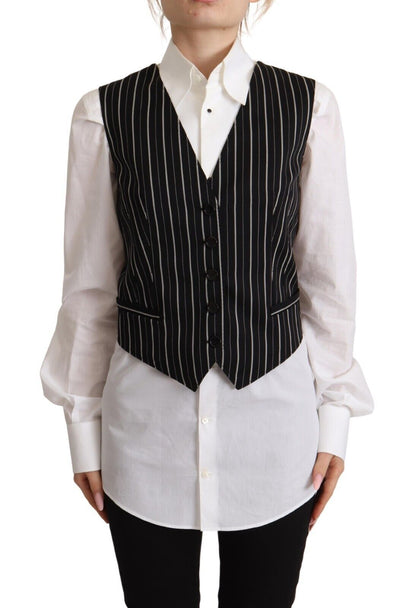 Dolce & Gabbana Elegant V-Neck Sleeveless Wool-Blend Vest