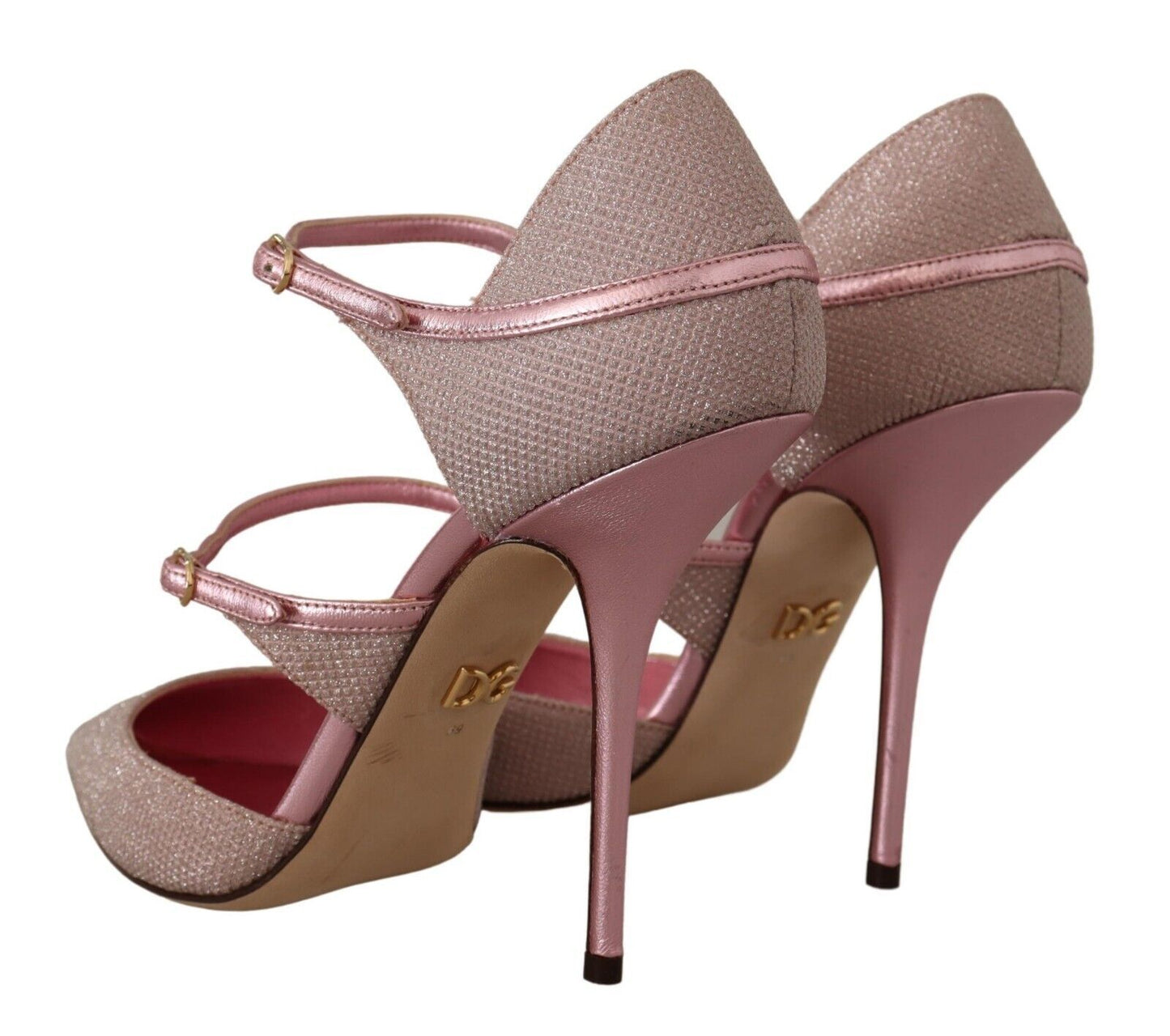 Dolce & Gabbana Pink Glitter High Heel Sandals