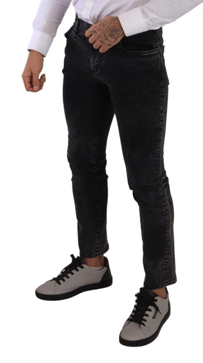 Dolce & Gabbana Black Cotton Stretch Skinny Denim Trouser Jeans