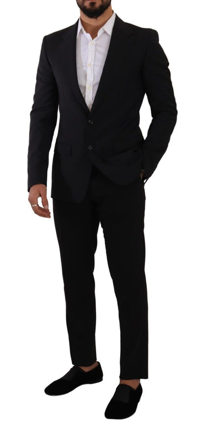 Dolce & Gabbana Elegant Black Martini Slim Fit Blazer and Vest