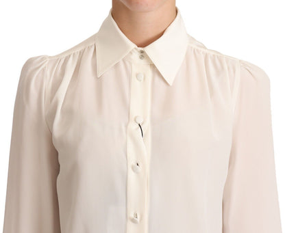 Dolce & Gabbana Elegant Silk Top in Off White