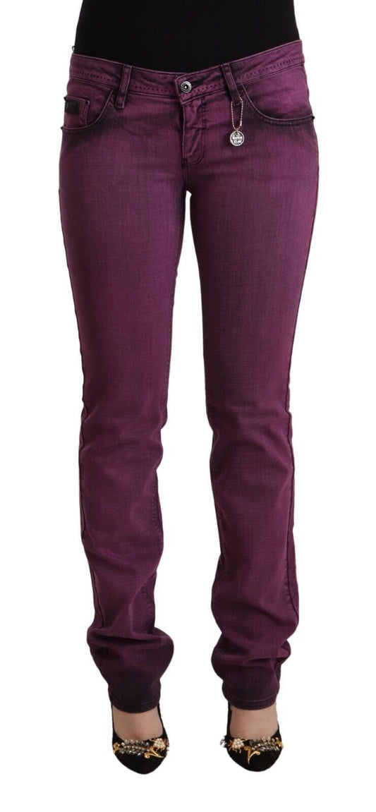 Costume National Elegant Purple Slim Fit Denim Jeans