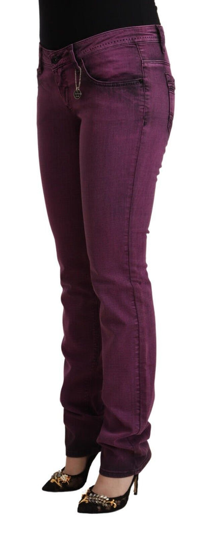 Costume National Purple Cotton Stretch Slim Fit Denim Jeans