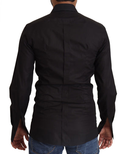 Dolce & Gabbana Elegant Slim Fit Black Cotton Dress Shirt