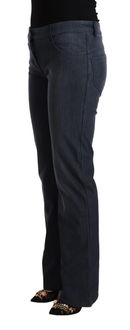 MARGHI LO' Dark Blue Cotton Straight Denim Jeans