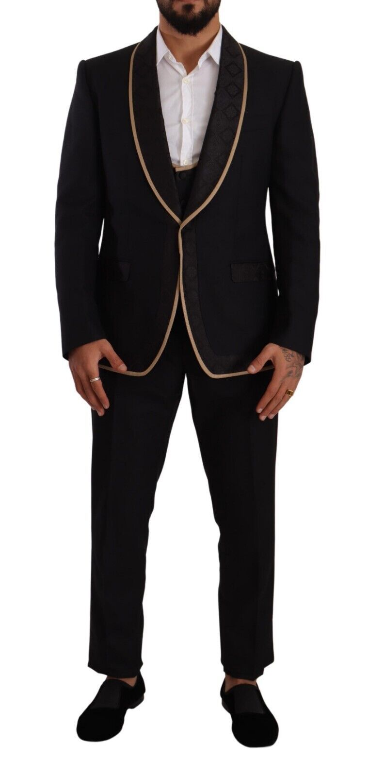 Dolce & Gabbana Elegant Black Silk Blend 3-Piece Suit