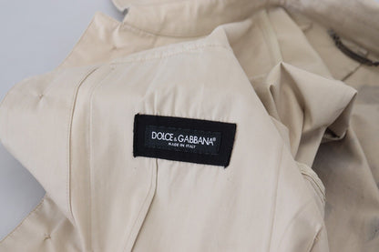 Dolce & Gabbana Elegant Beige Cotton Button-Down Shirt