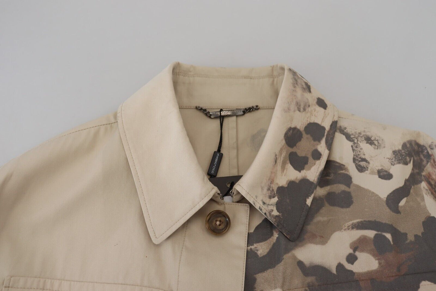 Dolce & Gabbana Elegant Beige Cotton Button-Down Shirt