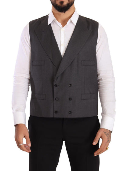 Dolce & Gabbana Elegant Gray Sicilia Wool Blend Suit