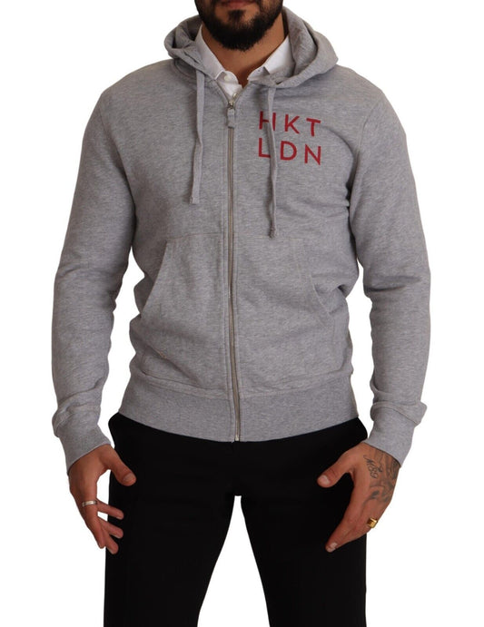 Hackett Gray Full Zip Hooded Cotton Sweatshirt Sweater