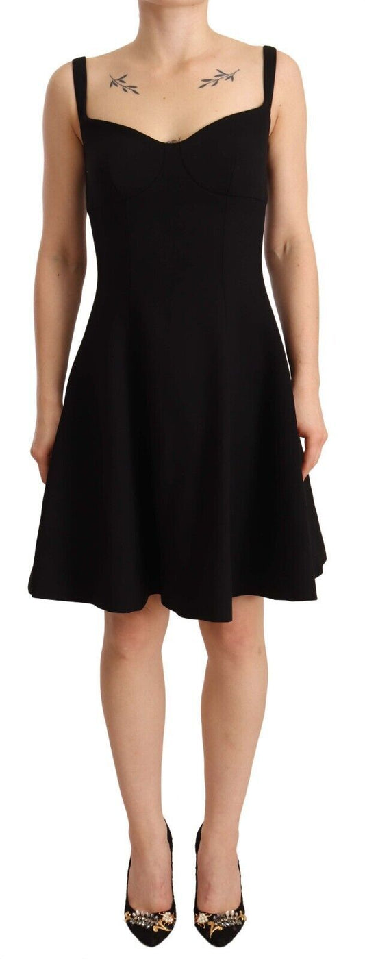 Dolce & Gabbana Elegant A-Line Sheath Dress in Black