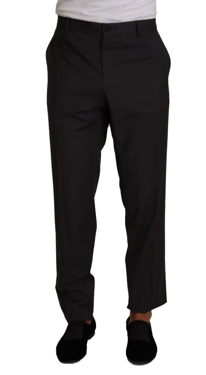 Dolce & Gabbana Gray Wool Formal Tuxedo Trouser Dress Pants