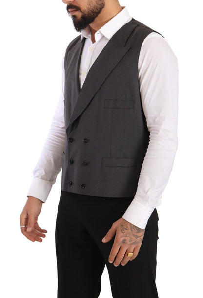 Dolce & Gabbana Elegant Gray Sicilia Wool Blend Suit