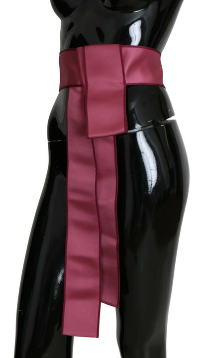 Dolce & Gabbana Pink 100% Silk 3 Button Closure Wide Waist Belt