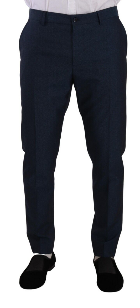 Dolce & Gabbana Elegant Slim Fit Dress Pants in Dark Blue