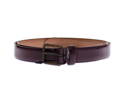 Dolce & Gabbana Purple Leather Logo Cintura Gürtel Belt