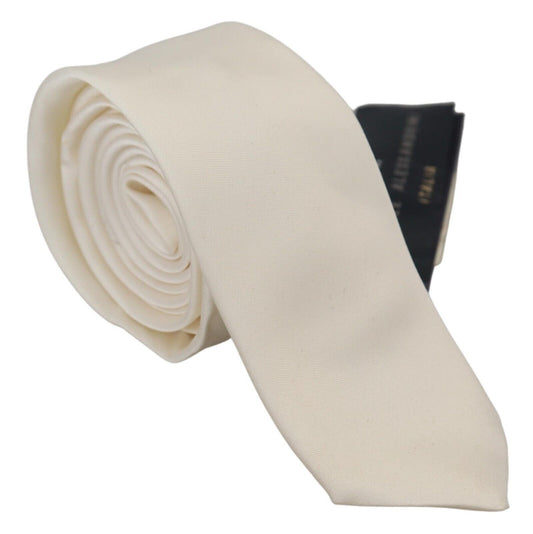 Daniele Alessandrini Exclusive Silk Bow Tie in Off White