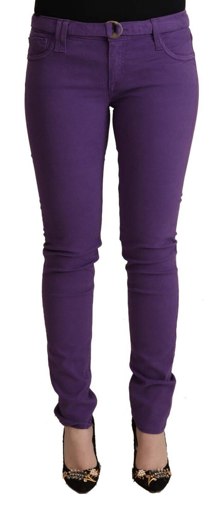 CYCLE Purple Cotton Low Waist Skinny Casual Jeans
