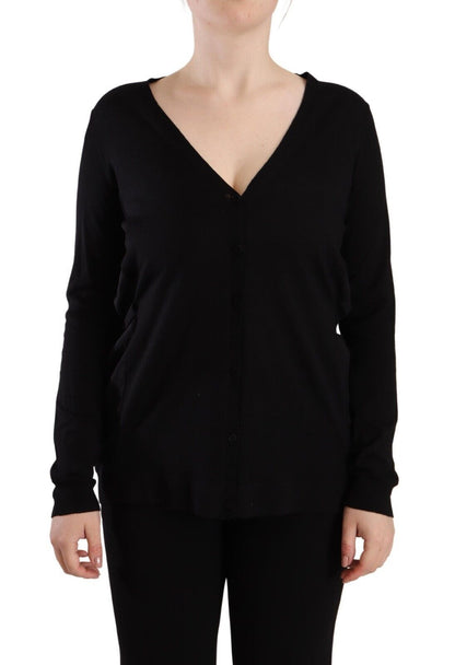 Dolce & Gabbana Elegant Black V-Neck Wool Pullover