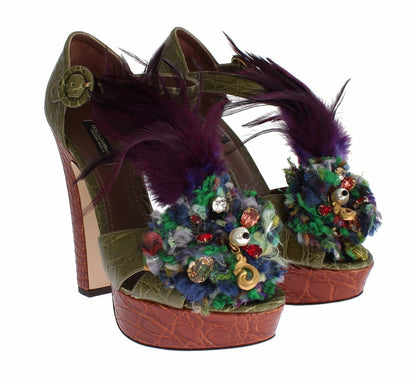 Dolce & Gabbana Crystal Enchanted Ankle Strap Sandals