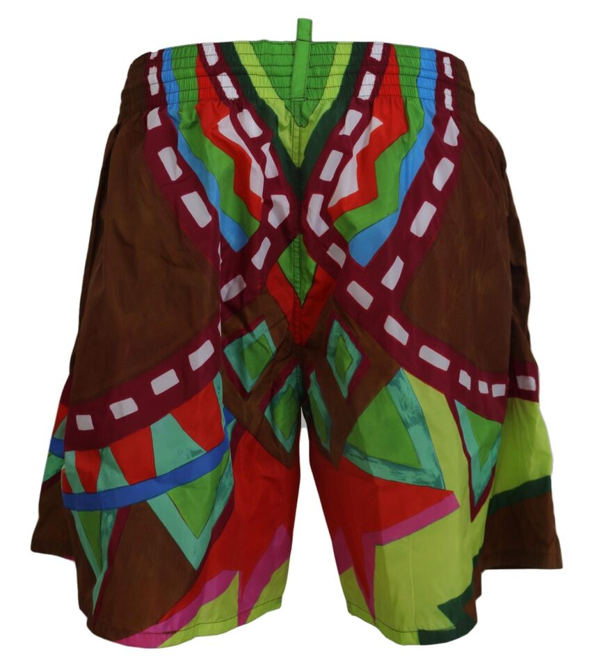 Dsquared² Multicolor Print Swim Shorts Boxer Style