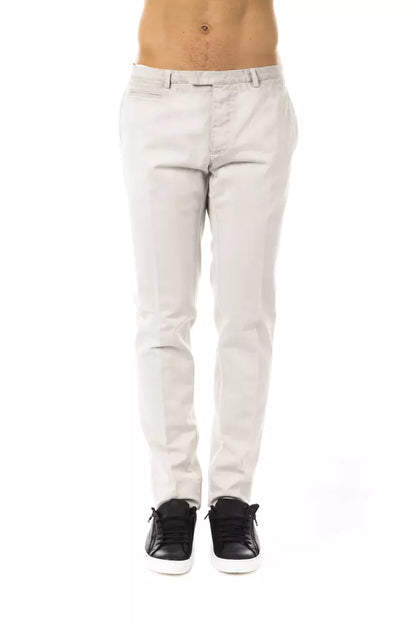Uominitaliani Gray Cotton Jeans & Pant