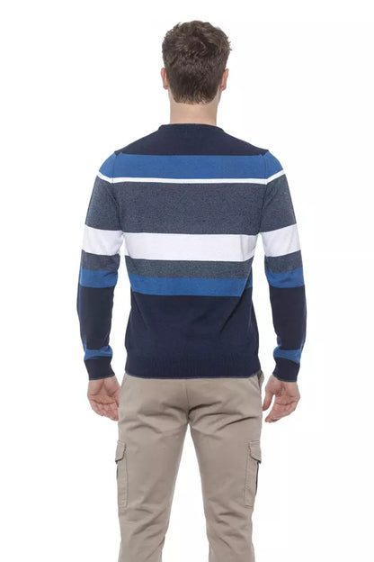 Conte of Florence Blue Cotton Sweater
