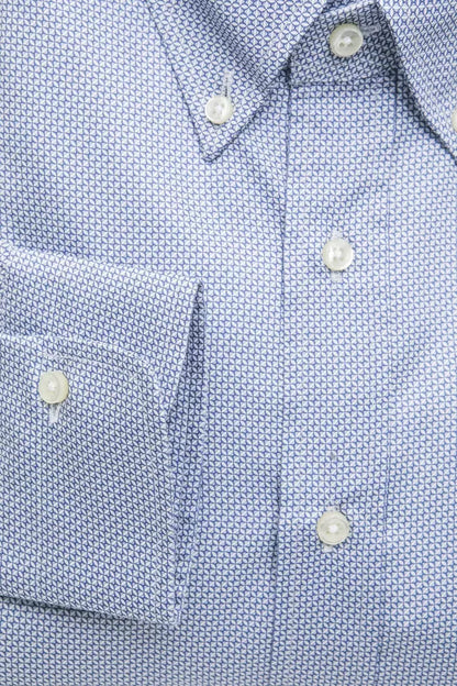 Robert Friedman Elegant Light Blue Regular Fit Cotton Shirt