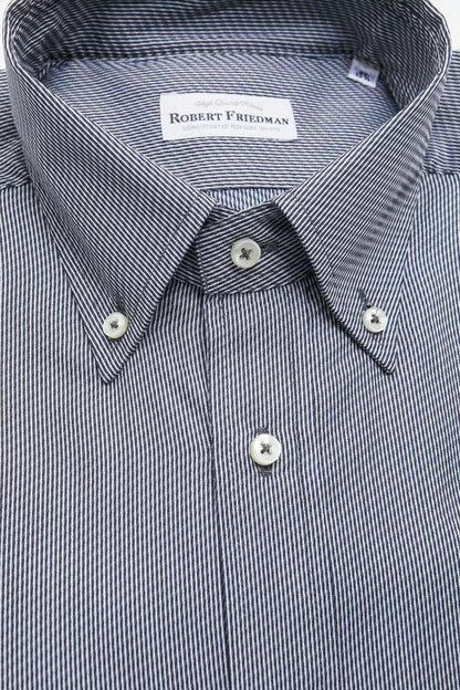 Robert Friedman Classic Blue Cotton Button Down Shirt