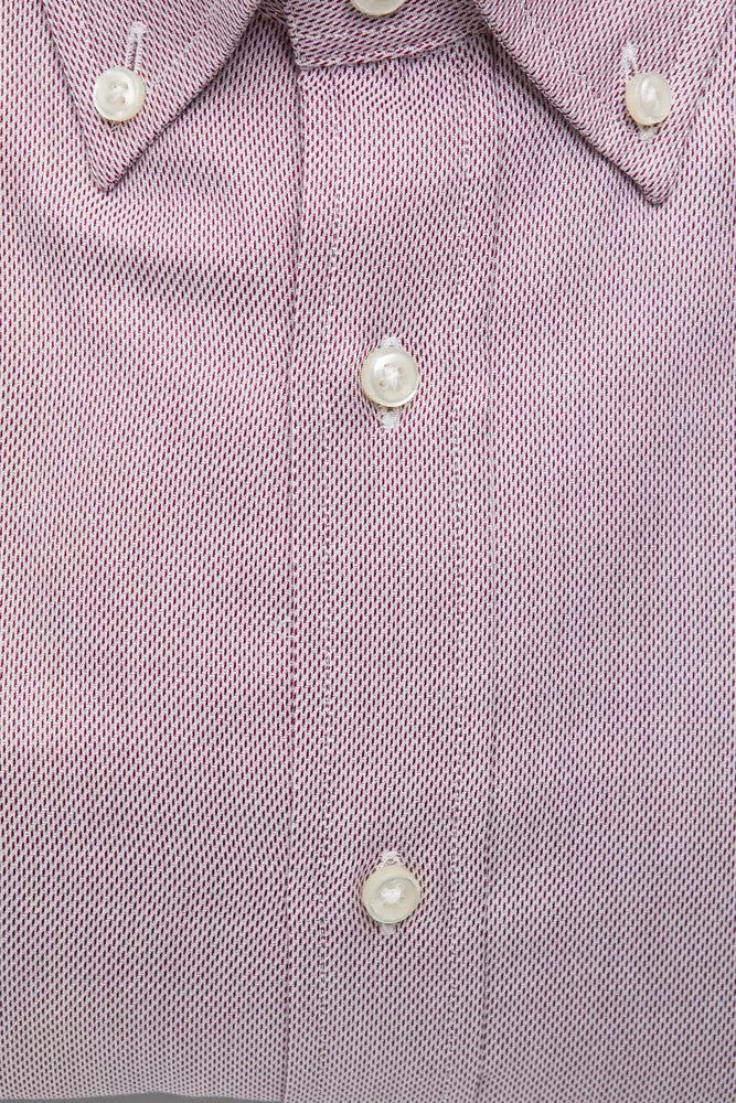 Robert Friedman Elegant Red Cotton Button-Down Shirt