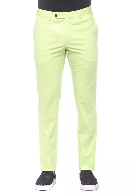 PT Torino Elegant Green Cotton Blend Trousers for Men