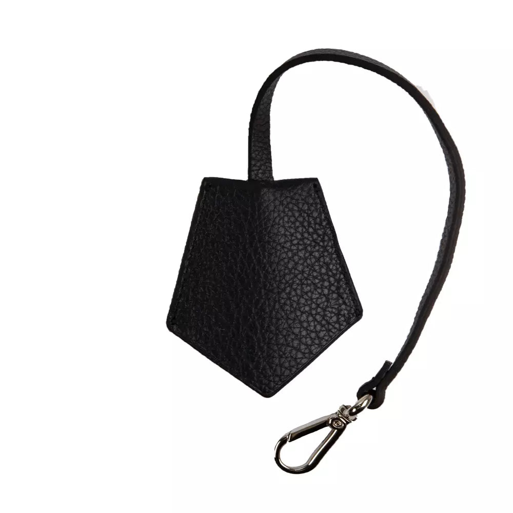 Neil Barrett Sleek Black Leather Keychain for Men