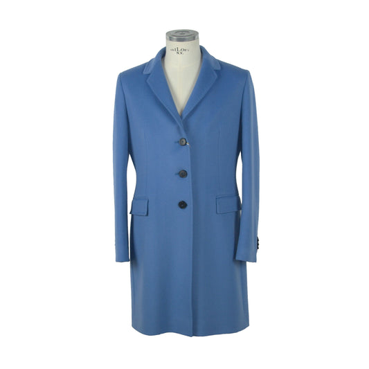 Made in Italy Elegant Virgin Wool Light Blue Coat