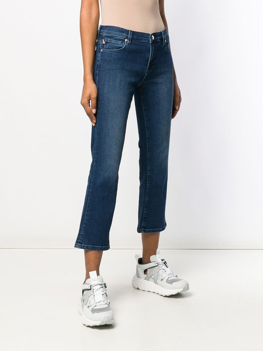 Love Moschino Chic Embellished Bootcut Cropped Jeans