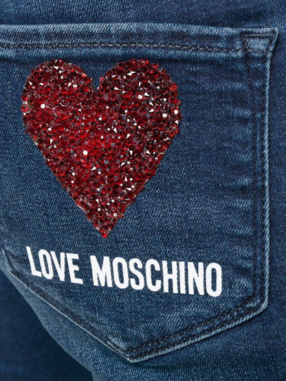 Love Moschino Blue Cotton Jeans & Pant