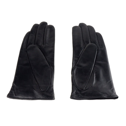 Cavalli Class Chic Blue and Black Lambskin Leather Gloves