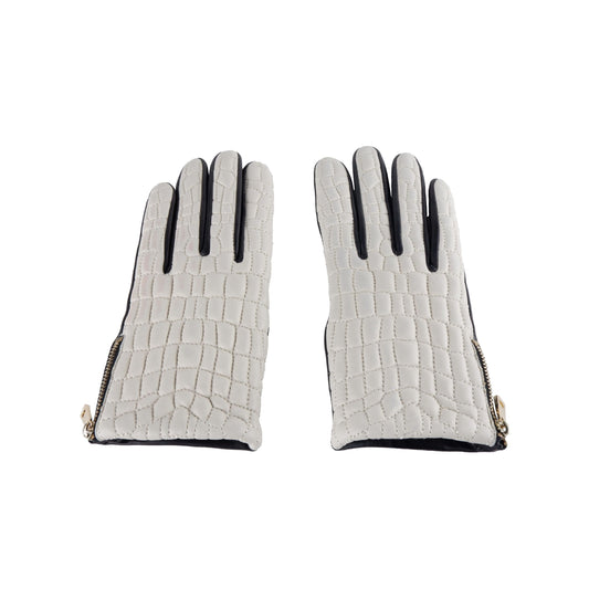 Cavalli Class Elegant Gray Lambskin Gloves