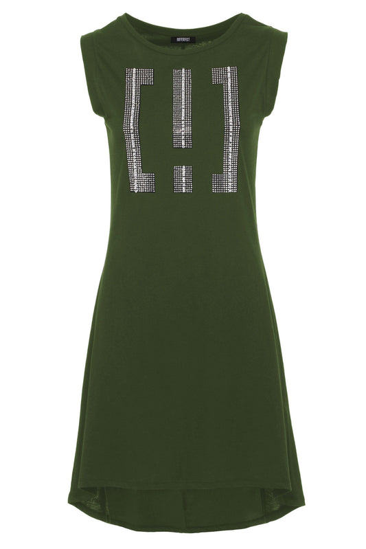 Imperfect Embellished Army Green Maxi Dress - Dazzle with Comfort