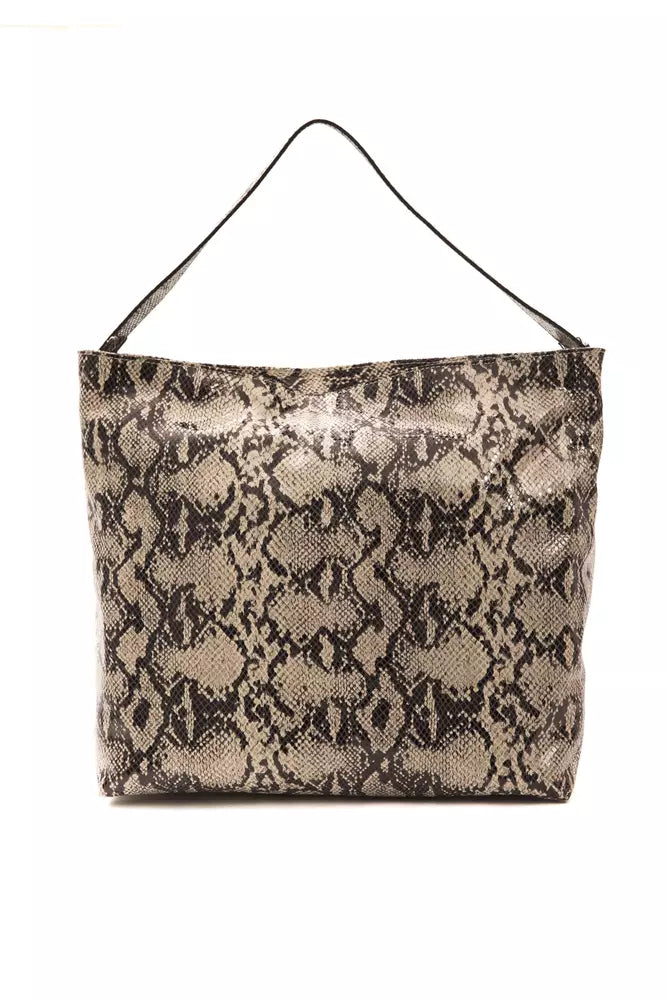 Pompei Donatella Chic Python Print Leather Shoulder Bag