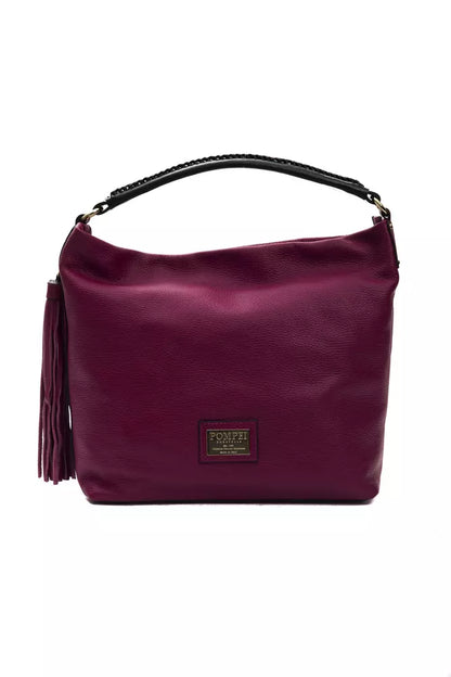 Pompei Donatella Burgundy Leather Shoulder Bag