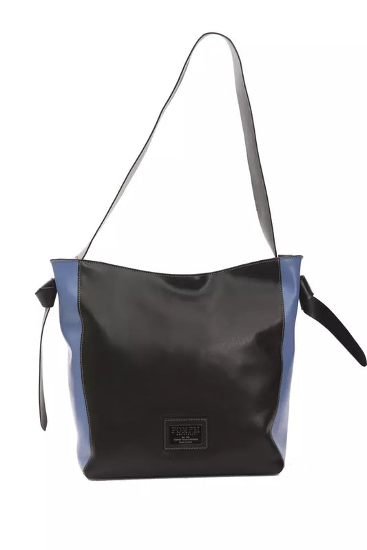 Pompei Donatella Elegant Black Leather Shoulder Bag