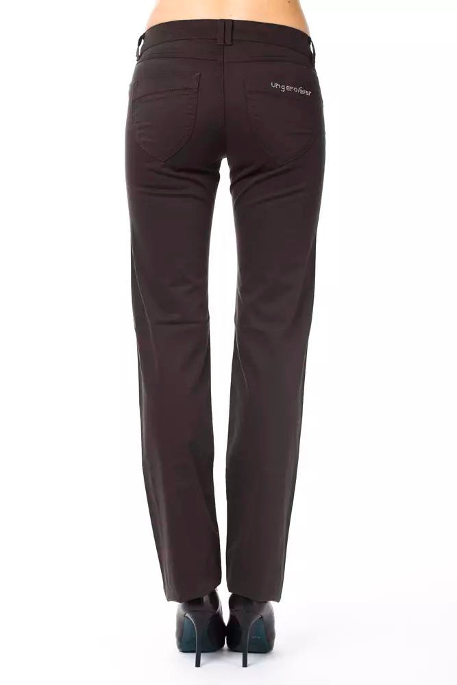 Ungaro Fever Elegant Brown Regular Fit Designer Pants