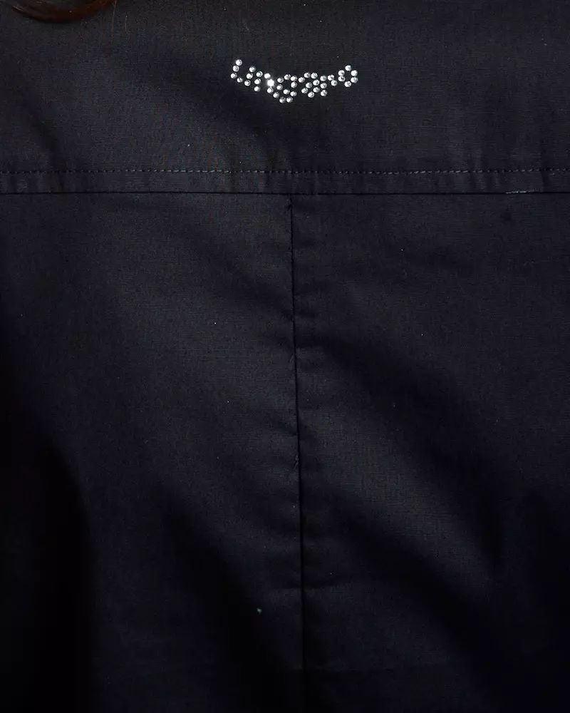 Ungaro Fever Chic Slim Fit Black Shirt with Medium Collar