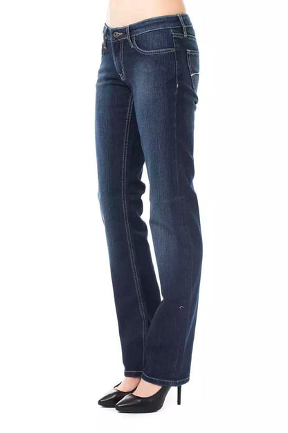 Ungaro Fever Chic Regular Fit Blue Jeans with Logo Detail