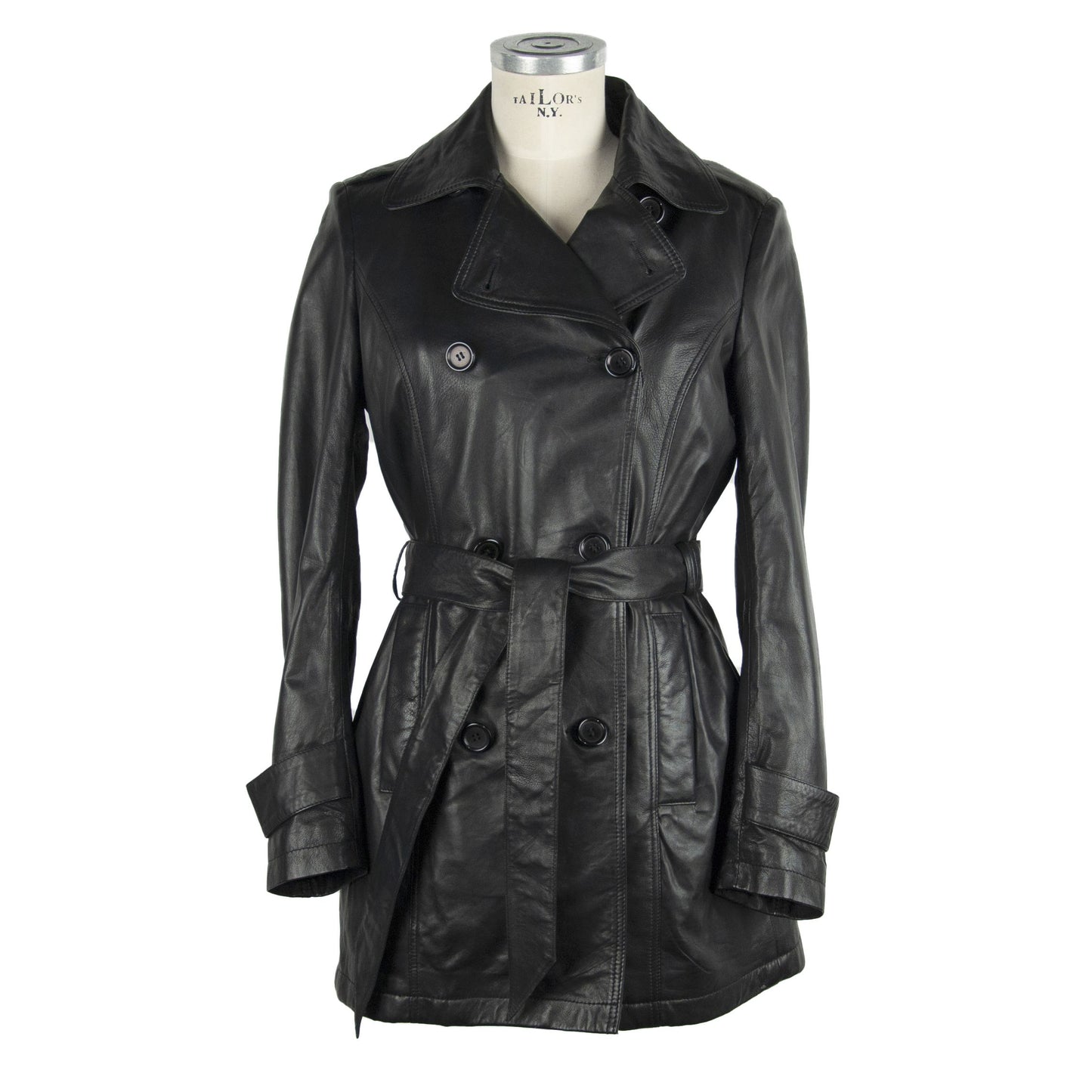 Emilio Romanelli Black Vera Leather Jackets & Coat
